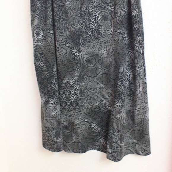 #422 Christopher & Banks Stretch Black Grey Patterned Skirt Size 14W - Picture 4 of 9